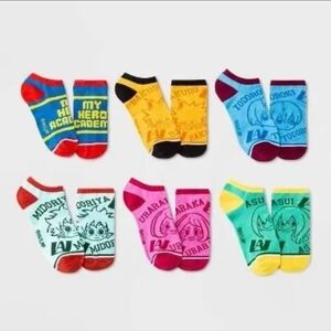 Women's My Hero Academia 6pk Low Cut Socks - Assorted Colors 4-10